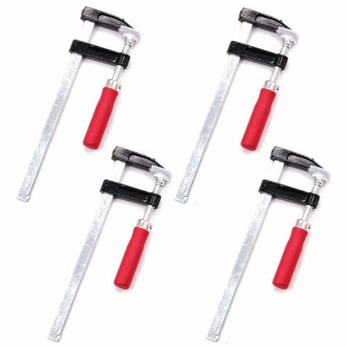 S-Net F-Clamps, F-Type Clamps for DIY Woodworking and Welding, 300mm x 50mm, Set of 4, 8, or 10, SN-FC4810L (4 Clamps)