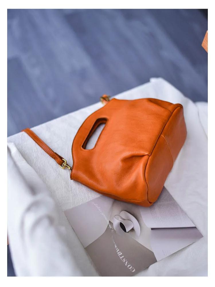 Johnature Genuine Leather High-end Shoulder Crossbody Women's Bag Retro Versatile Cowhide Handbag