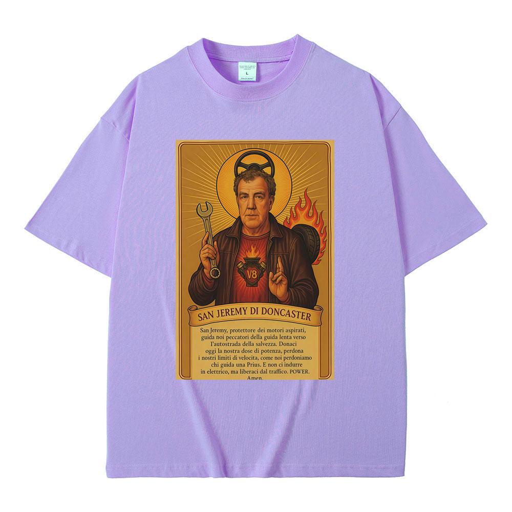 Jeremy Clarkson T-Shirt San Jeremy Di Doncaster Ausrüstung Lustige Meme T-Shirts Herren Damen Freizeit Baumwolle Übergroß Kurzarm T-Shirt