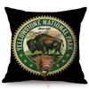 Famous National Park Vintage Poster Style Home Decoration Cushion Cover Yak Flamingo Forest Cotton Linen Sofa Chair Pillow Cases