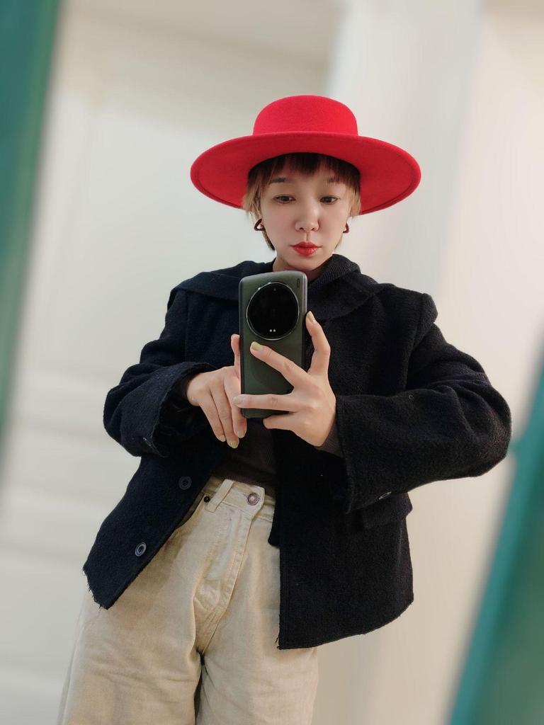 Dámský červený jazzový klobouk z vlněné plsti - Podzim Zima Retro Široká krempa