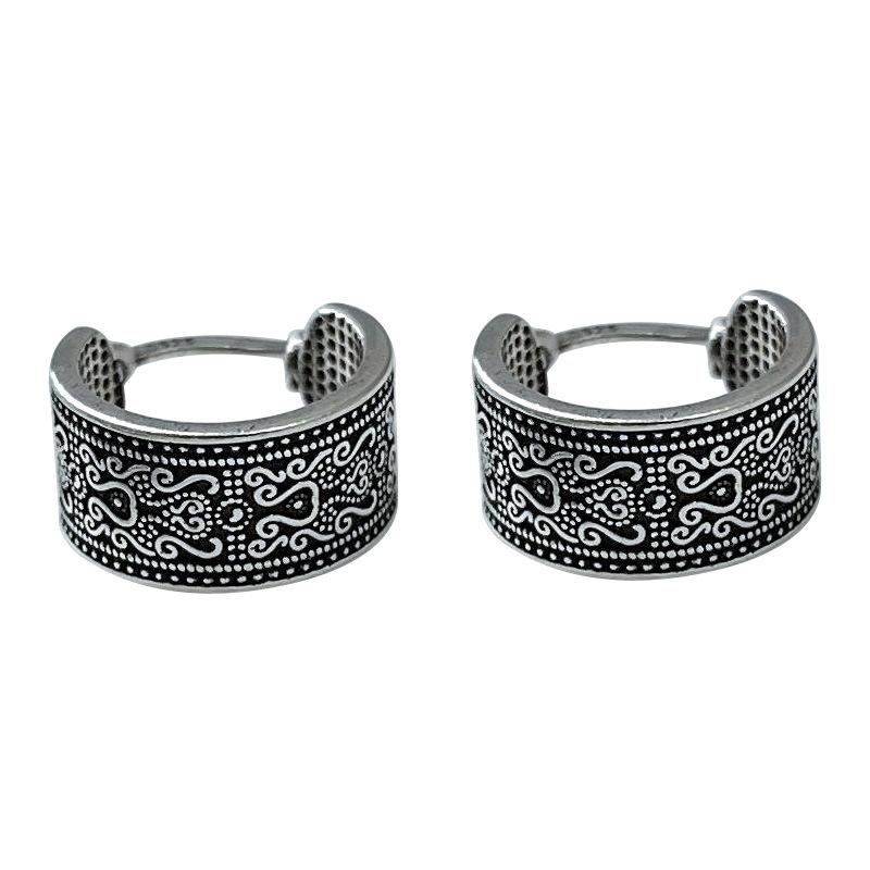 925 Sterling Silver Grass Pattern Luxury Vintage Earrings For Woman Engagement Minimalist Jewelry Accessories Prevent Allergies