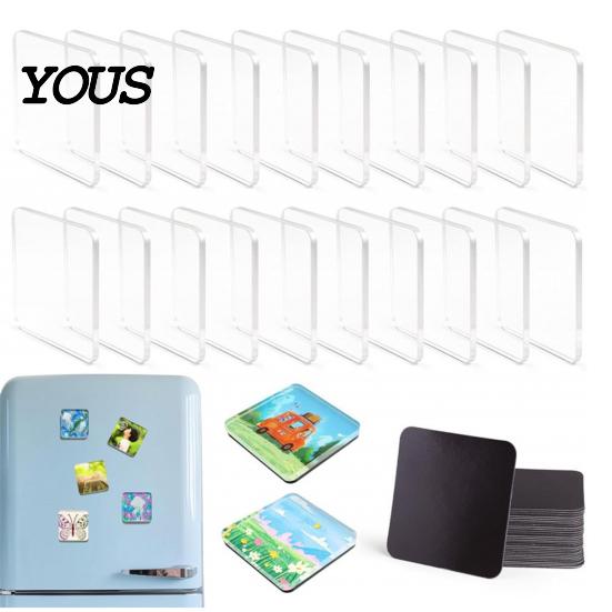 Magnetic Photo Frame Set 10/20/50Pcs DIY Fridge Magnet Kit, Clear Acrylic with Adhesive Backing, Custom Picture Making for Crafts Craft