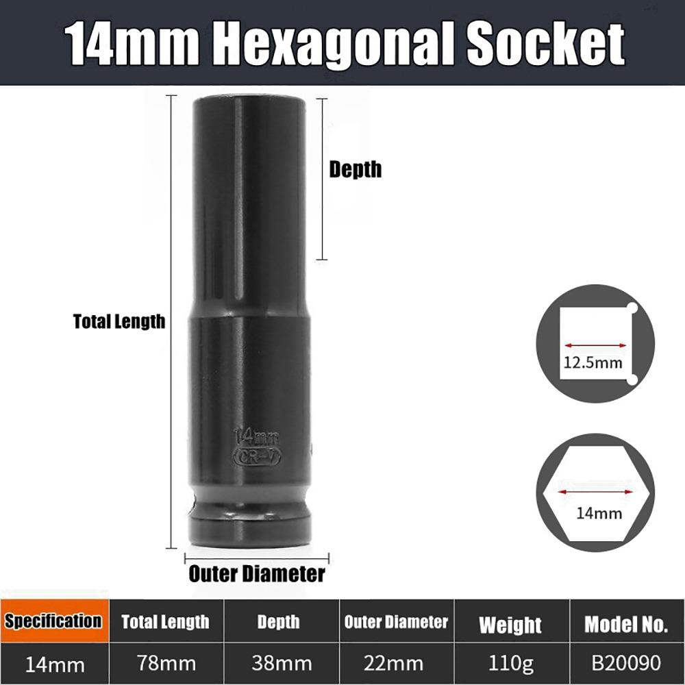 1Pcs 9-32mm Impact Wrench Drive Socket Electric Hex Standard Socket Head Adapter  Tire Removal Tool