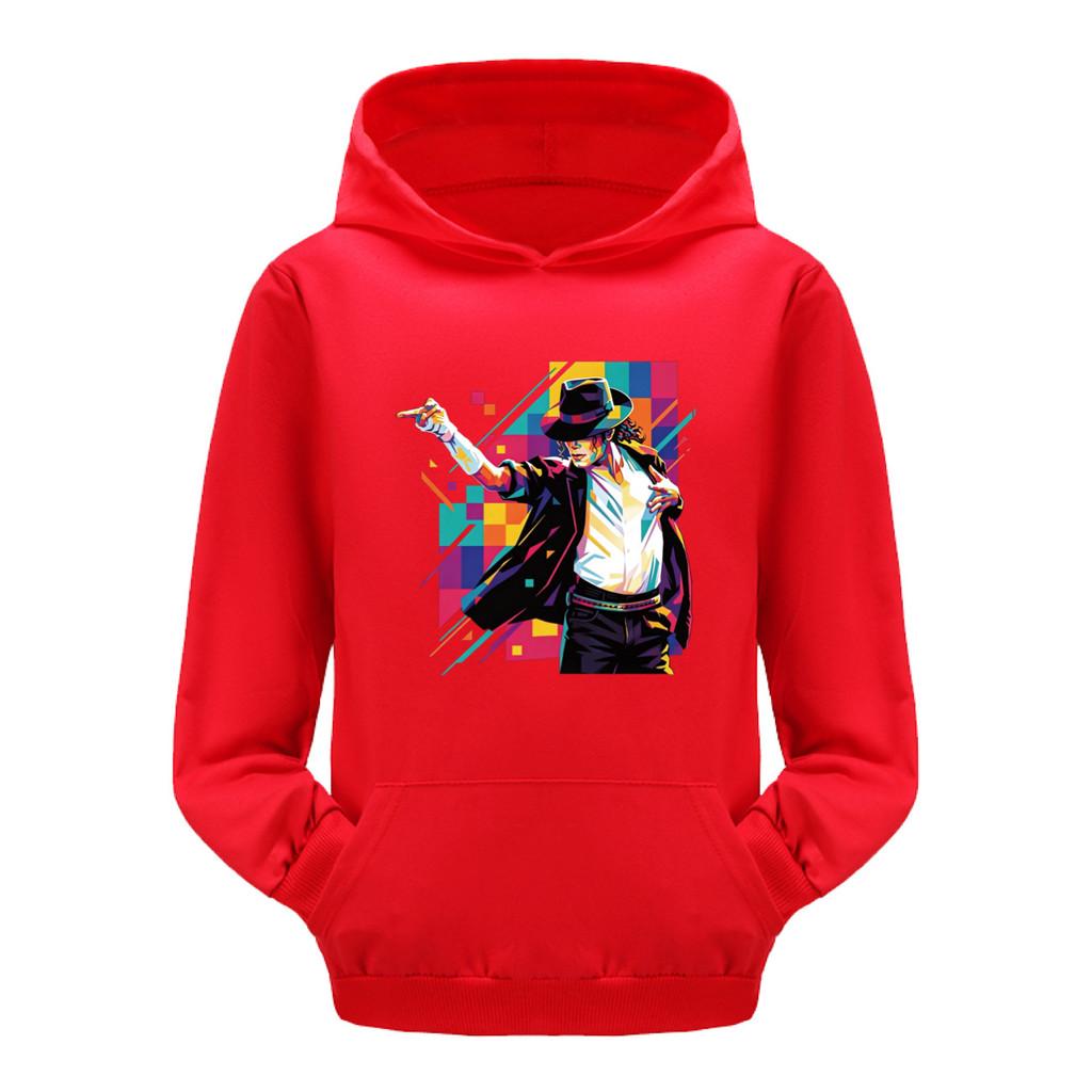 5712 Kids Boys Girls Singer Printed Hooded Pocket Long Sleeves Hoodies