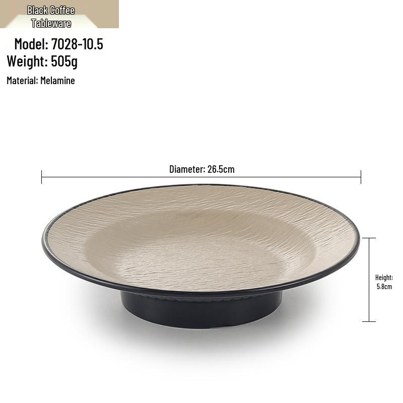 Melamine Straw Hat High-Footed Deep Plate for Pasta, Cold Dishes, and Mixed Noodles - Restaurant Tableware