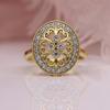 Vintage Hollow Flower Ring Elegant Women's Engagement Party Gift Wedding Jewelry Valentine's Day Gift