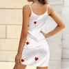Robe moulante sans manches imprimée motifs cœur, nouvelle collection été, avec poches, sexy, coupe ajustée, élégante, robe de soirée