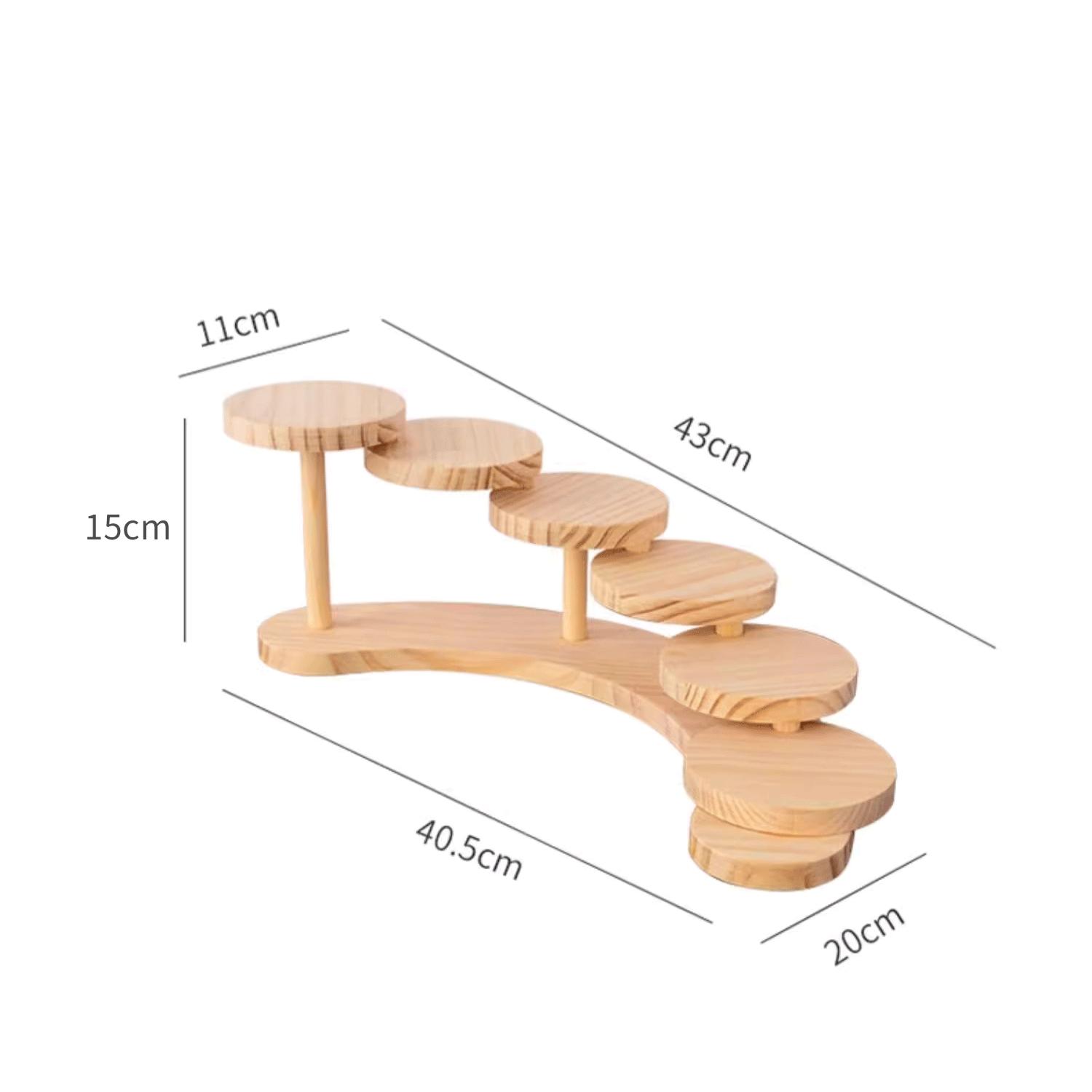 

6 Tier Wooden Display Risers Stand,Perfume Organizer Stand,Cupcake Holder, for Figures,Dessert Shelves for Party Decor Organizer
