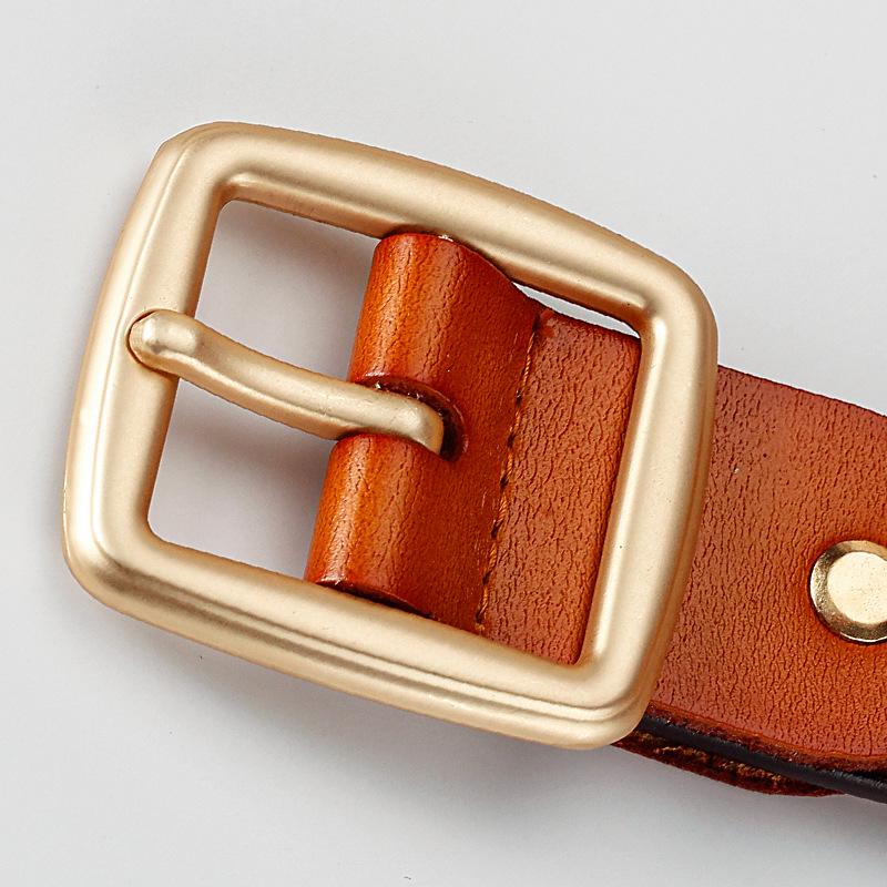 2024 Retro Korean Style Women's Genuine Cowhide Denim Belt