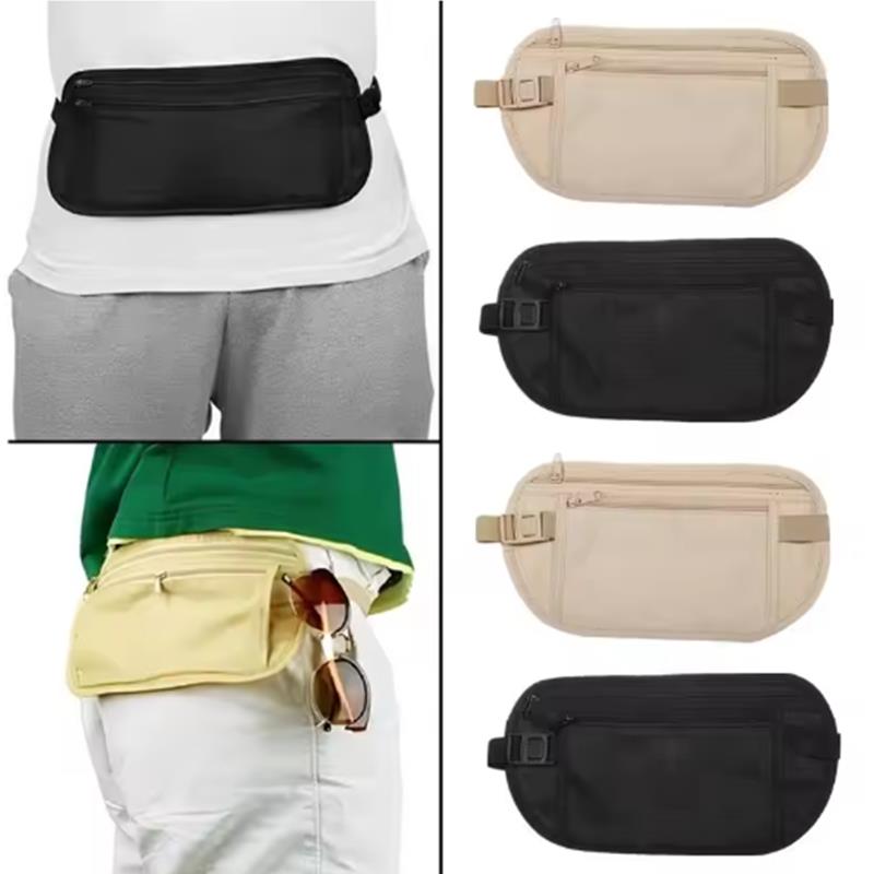 1 Pcs Woman Simple Running Sports Mobile Phone Bag Ultra-Thin Invisible Travel Waist Bag Multi-Function Waterproof Cycling Bag