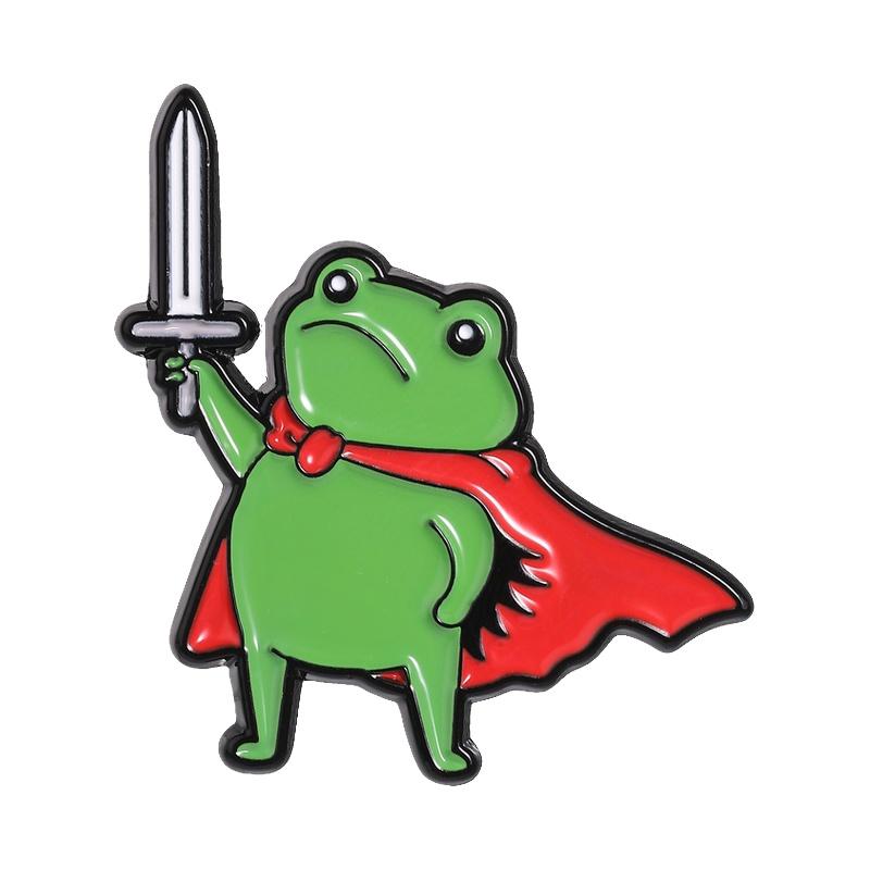 Cute Raccoon Knight Frog Enamel Pins Bachelor's Hat Cat Kermit Flork Animal Brooches Lapel Badge Jewelry Gifts for Friends