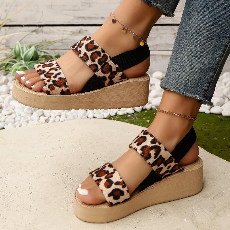 Women's Shoes Thick-soled Wedge Heel Sandals One-line Sponge Sandals