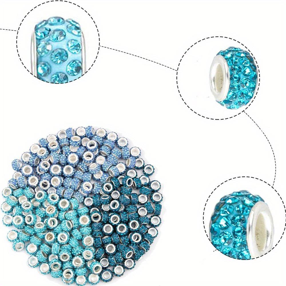 10/30/60pcs resin material blue series large hole beads random color decorative beads DIY bracelet necklace earrings keychain jewelry accessories
