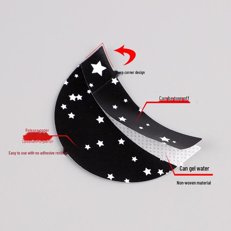 Black Printed Eyelash Extension & Eyeshadow Isolation Stickers - Non-woven, Disposable Removal Tools
