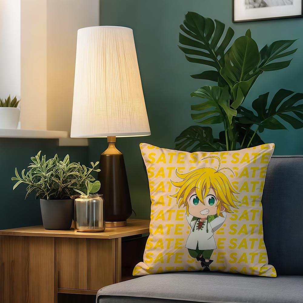Anime The S-Seven D-Deadly Sins Meliodas Cushion Cover Birthday Anniversary Gifts Double Sided Printed Zipper Cushion Cover