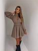 2025 European Spring/Autumn Sexy Hollow-Out Waist-Cinching Solid Color Dress for Women
