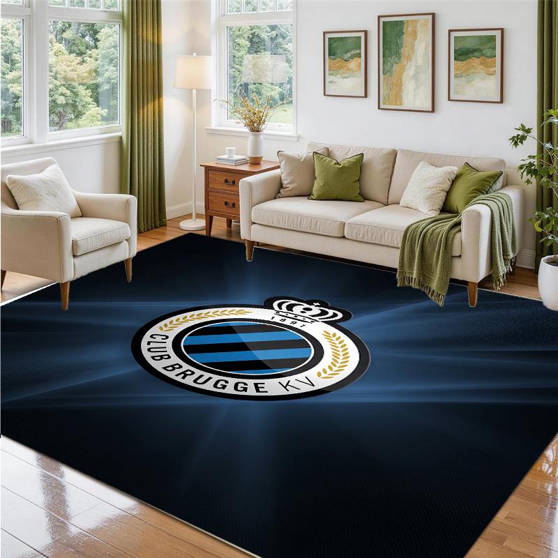 Club Brugge FC Design Crystal Velvet Rug Soft Decorative Mat for Bedroom Entrance