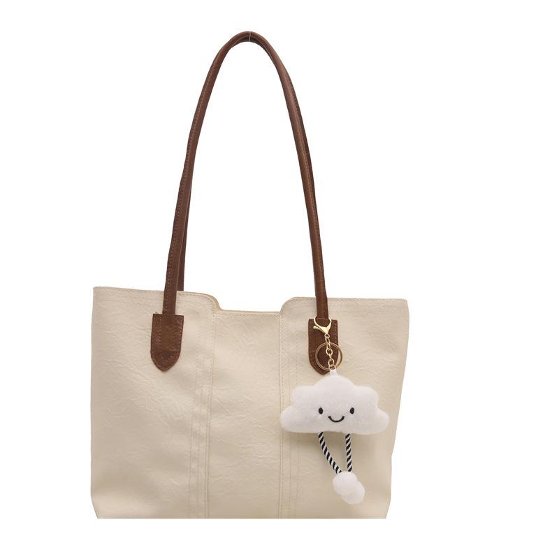 Korean Casual Large Capacity Women's Tote Bag - 2024 Trendy Simple Handbag for Versatile Commutes