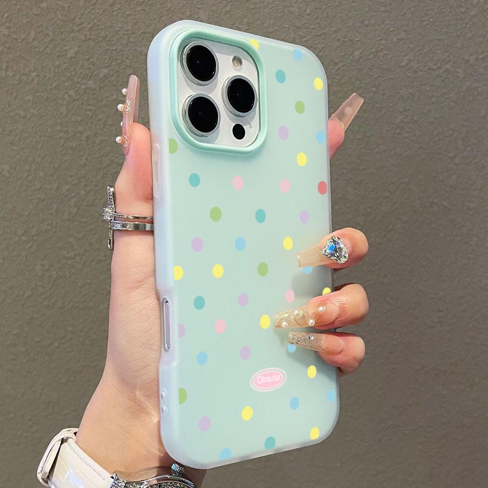Full Screen Colorful Polka Dot Phone Case For iPhone 11 12 13 14 15 16 17 Pro Max Air XS XR X 16 7 8 Plus Shockproof Back Cover