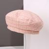 Letter embroidery beret children's fashion face small versatile autumn and winter warm painter hat newsboy hat