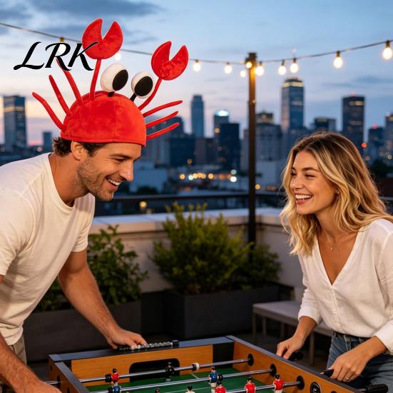 Comfortable Novelty Cap for Garden Activities Funny Unisex Crab Hat, 3D Plush Seafood Creative Photo Prop Short Videos Animal Costume Headwear