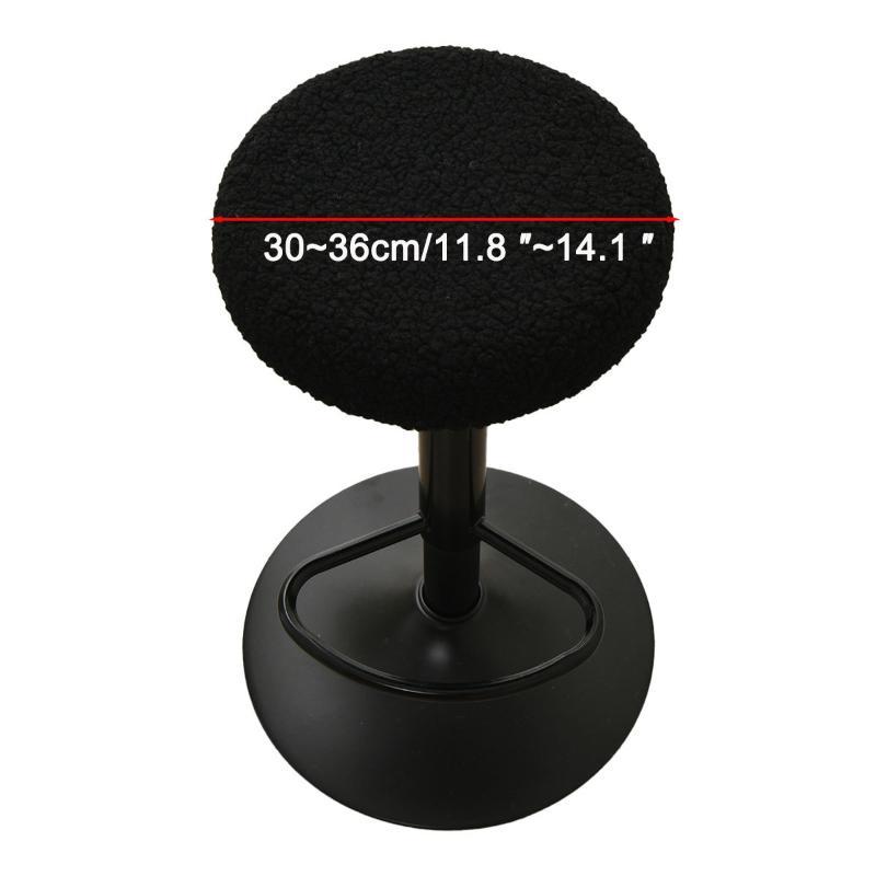 Non-slip Fleece Round Swivel Stool Cover Stretch Washable Bar Chair Protector for Home Coffee Shop Pub Counter Seats