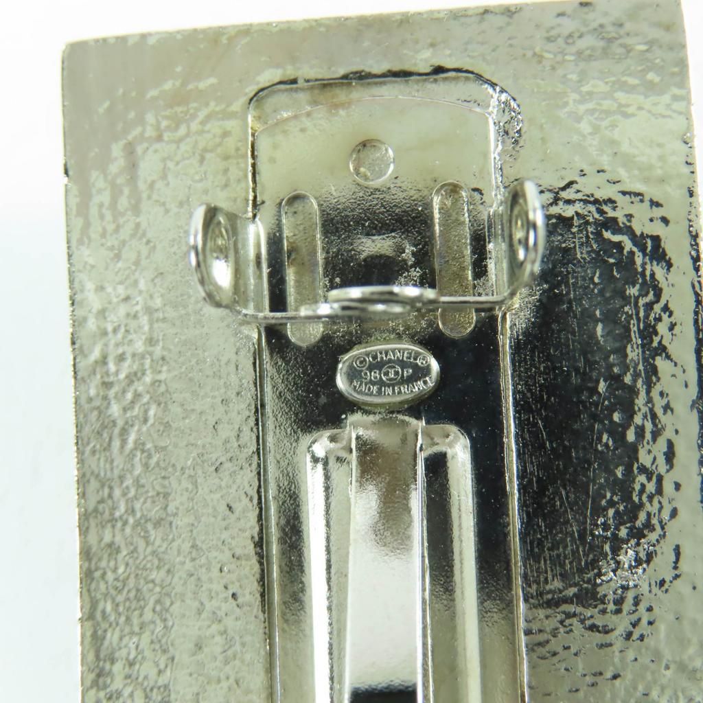 Great CHANEL Hair Accessory COCO Mark Valletta Silver Gold Metal Women 98P Used