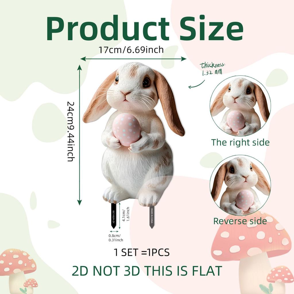 Kreativer Hasen Eier Gartenstecker für Festival Außendekoration Raseneinsatz Saisonale Hofverzierung PVC Zubehör