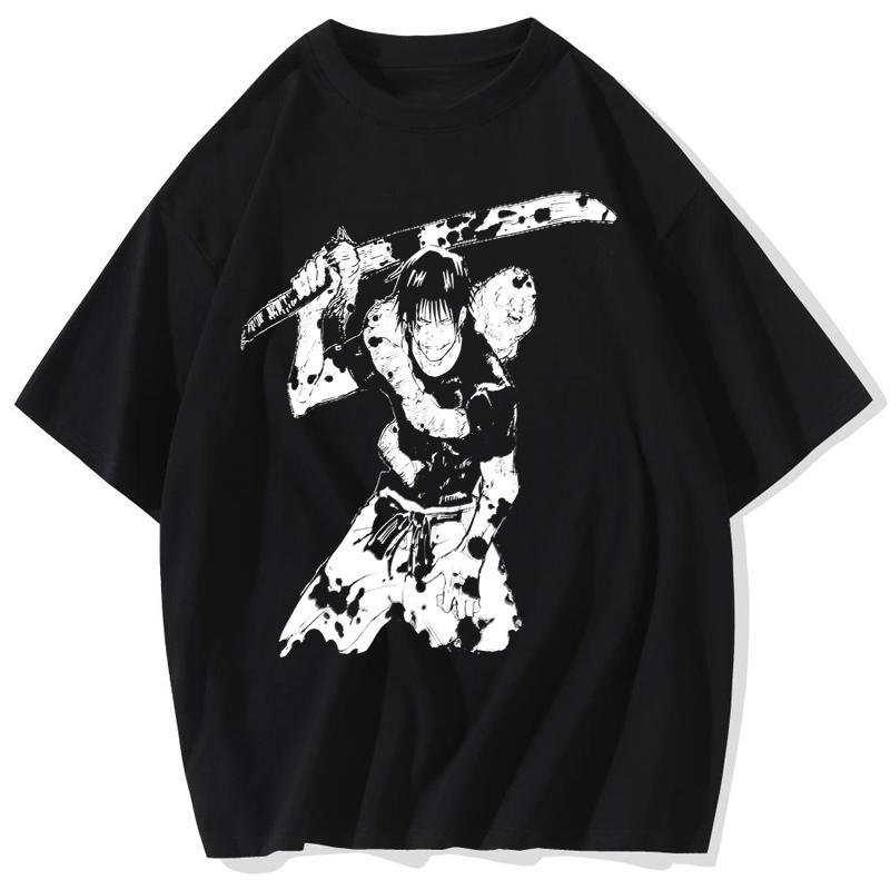 Streetwear Summer Short Sleeve Vintage TShirt Japanese Anime Graphic Hip Hop Print TShirt Men Harajuku Casual Loose Washed Tees