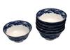 Castle Enterprises Made In Japan Mino Ware Everyday Use Series Wave Pattern Ramen Bowls, Set of 6, 18.1cm Diameter X 9cm Height
