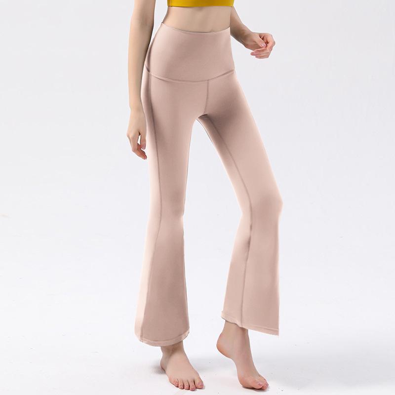 

Европейские и американские брюки для йоги с высокой талией и расклешенным низом - Моделирующие, Подтягивающие бедра и Леггинсы для поездок на работу Medium