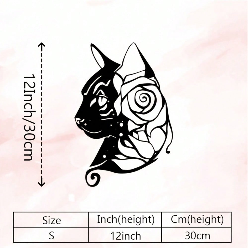 Vintage Metal Cat Wall Art Sculpture Rust Resistant Iron Decor Home Gift