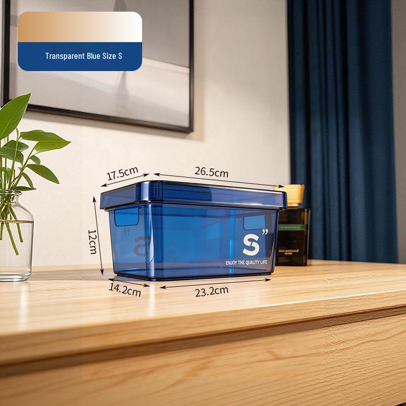

Transparent Rectangular Acrylic Organizer Box with Lid for Snacks, Cosmetics, and Sundries