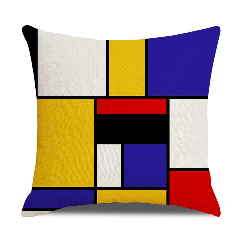 

Modern Simple Nordic Ins Style Linen Pillow Case Sofa Pillow Case Home Supplies Contrast Color Pillow Case 45 * 45Cm (excluding pillow core)