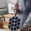 Oktopus-Fleischbällchen-Formhersteller Leicht zu reinigen 14 Löcher Takoyaki-Grillpfanne Gusseisen Verdickt Abnehmbarer Griff für die Küche