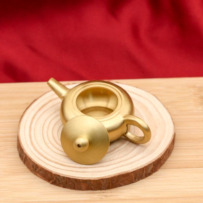 Mini Dragon & Phoenix Teapot: Brass Handle & Mahjong Copper Accent