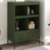Vidaxl Cabinet, Olive, 68X39X101.5 Cm, Steel