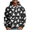 Halloween Print Men's Loose Hooded Sweatshirt