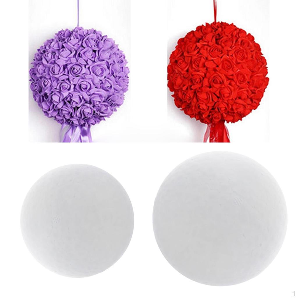 2 White Foam Balls, Balls for Crafts, Polystyrene Craft Decoration Modeling