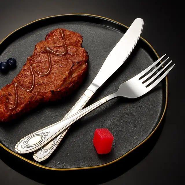 Mirror Finish Silver Gold Plated Stainless Steel Flatware Set Copper Silverware Set Rose Gold Spoon