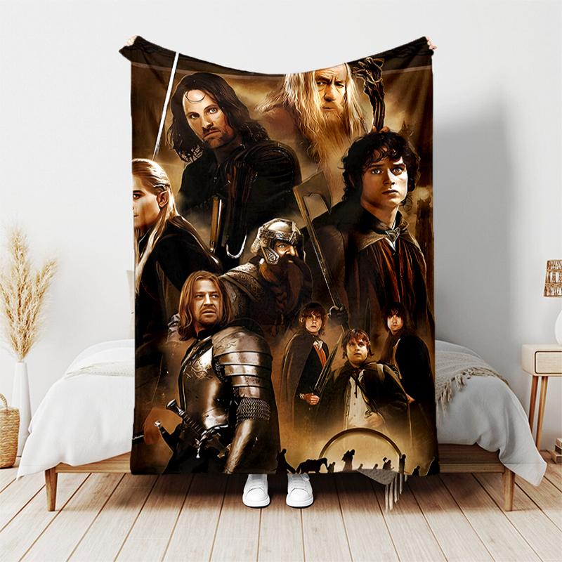 1pc Blanket The Lord of the Rings2 Print Design, Lightweight Blanket for Sofa, Bed- Soft &Warm, Gift for All Seasons like Christmas, Halloween