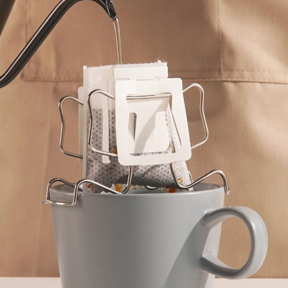 New Coffee Drip Filter Bag Holder Reusable Stainless Steel Filter Bag Holder Hand-made Coffee Cup Drip Filter Paper Bags Rack