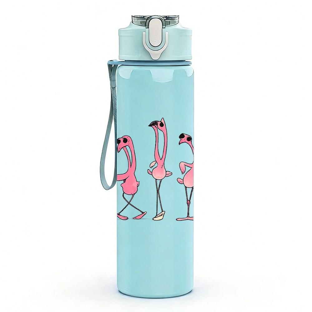 1PC Ballerina Ballet Shoes Silhouette Print 750ml Color Plastic Sports Water Bottle Leakproof Flip Straw Lid Suitable for Sports Office Home Use
