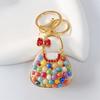 Cute Keychains for Women Rhinestone Pearls Bags Shape Key Chains Jewelry for Car Women's Bags Decoration Bag Charm