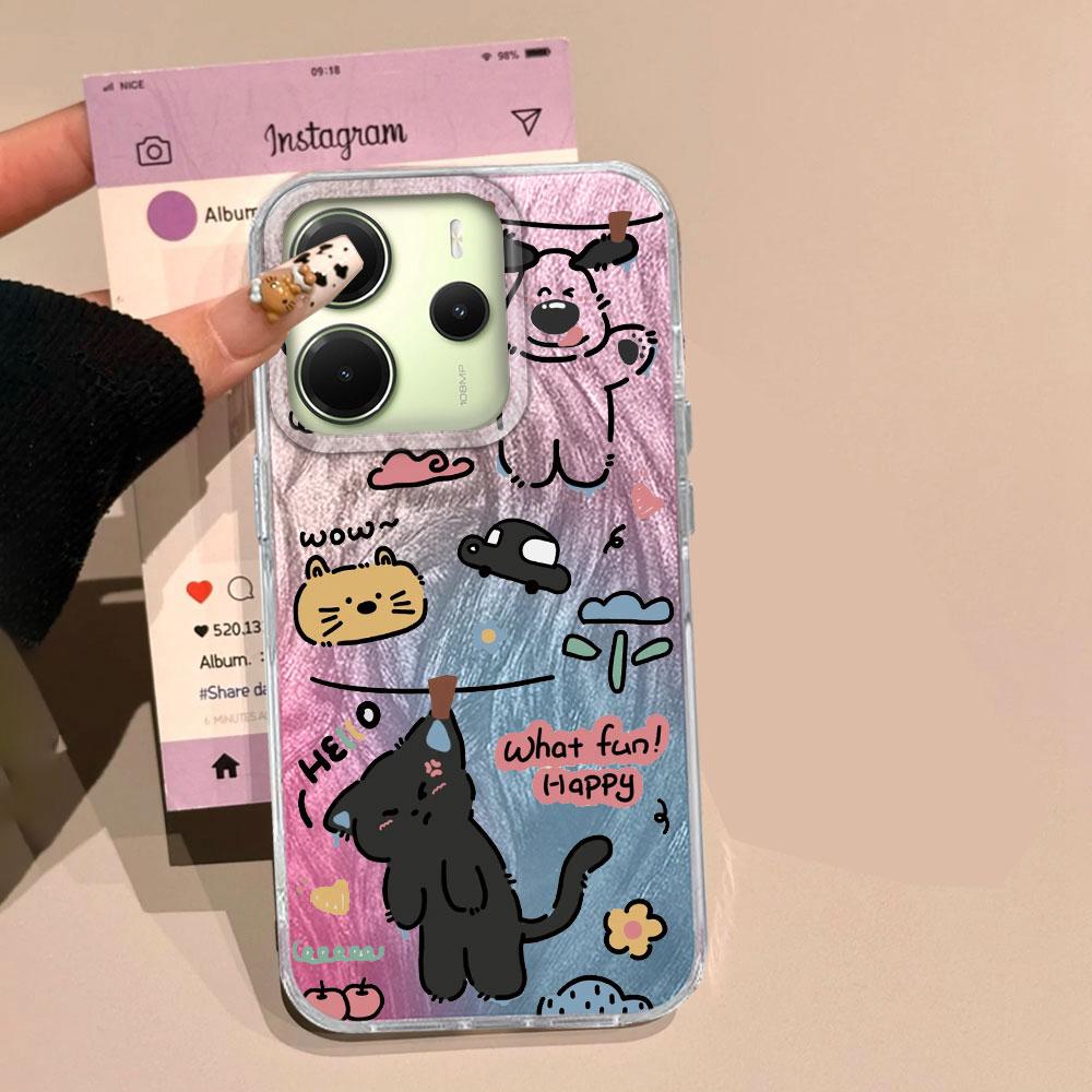 Kreslený Zábavný Zelený Panda Zvířata Pouzdro na Telefon pro Xiaomi Redmi 13C 14C A5 A3 A4 A3X Note 14 13 12 11 11S 10 Pro Silikonový TPU Kryt