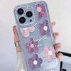 Nordic Style Pink Purple Floral Oil Painting Phone Case for iPhone 17 Pro Max/16e/15 Pro/14 Soft Shell