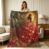 All Season Flannel Throw Blanket with Romantic Heart Print Soft Warm Cozy Decorative Blanket for Sofa Couch Bedroom Living Room Office Home Decor Ligh