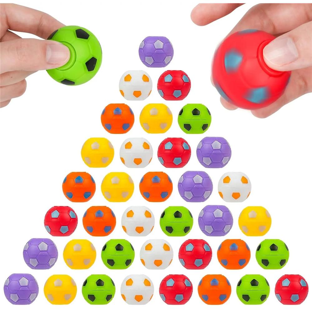 10/30 Stück Mini-Fidget-Spinner-Fußball-Spielzeug für Kinder, Fußball-Party-Geschenke, Goodie-Bag-Stuffer, drehbarer Fußball-Finger-Stressball