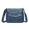 Vintage PU Leather Lady Crossbody Bag Multi Layer Large Capacity Shoulder Bag Zipper Closure Messenger Satchel Bag Daily Use